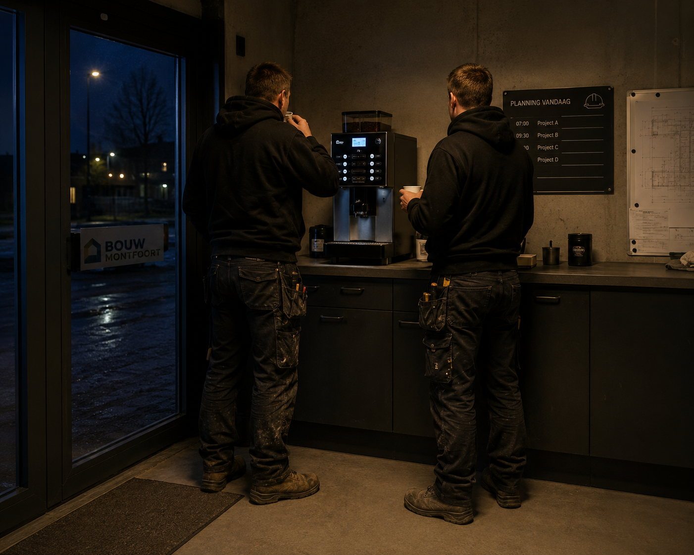 Start van de dag op de zaak in Montfoort